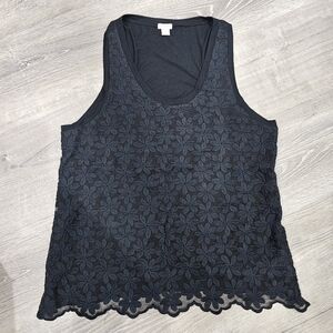 J. Crew Black Sleeveless Blouse. Size L.